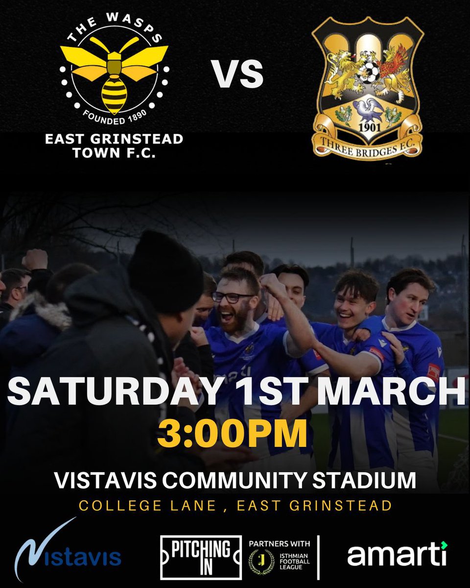 Steve Norris (@stevenorri64145) on Twitter photo <a href="/egtfcwasps/">East Grinstead Town FC</a> are home on Saturday 28th v <a href="/ThreeBridgesFC/">Three Bridges FC</a> come along and support the πβ½οΈ <a href="/egtfcwasps/">East Grinstead Town FC</a> are home on Saturday 28th v <a href="/ThreeBridgesFC/">Three Bridges FC</a> come along and support the πβ½οΈ