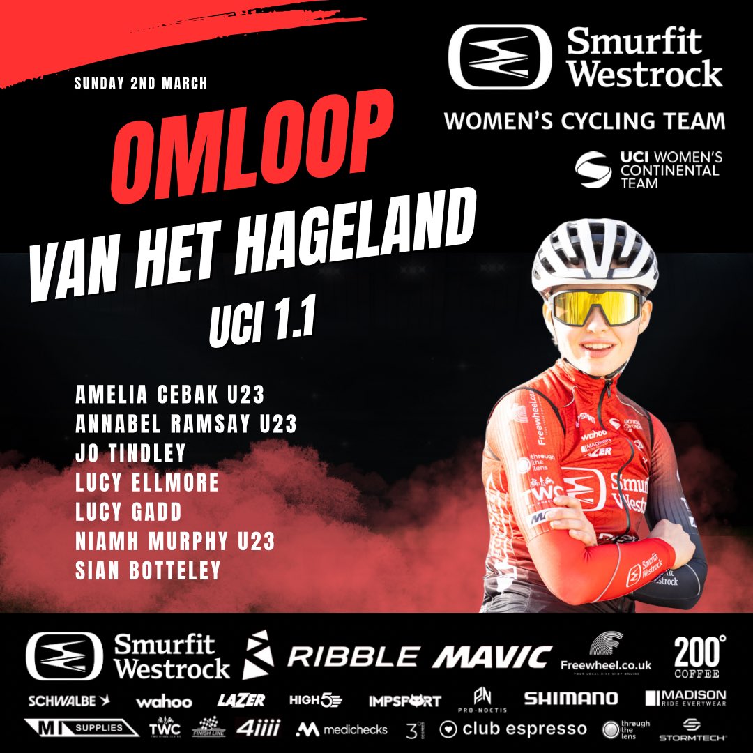 The 2025 Road Season is here

The team is ready to take on the fast and furious early season Belgian UCI 1.1 classic Omloop van het Hageland 

Let’s go!

#SmurfitWestrockCycling #OmloopVanHetHageland #BelgianRacing #EarlySeasonClassics #ribble #mavic
