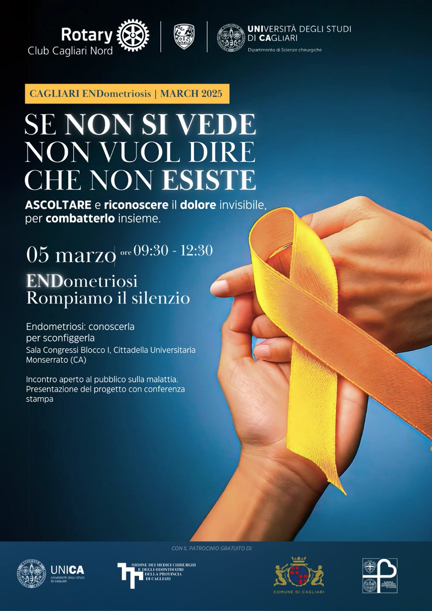 Marzo è il Mese della Consapevolezza sull’Endometriosi 💛 1 donna su 10 ne soffre, ma spesso la diagnosi è tardiva. Con Endometriosis March 2025, informiamo e sosteniamo la ricerca!

📅 5 Marzo – Convegno
📅 30 Marzo – Camminata
🎶 11 Aprile – Concerto
 
#Endometriosi