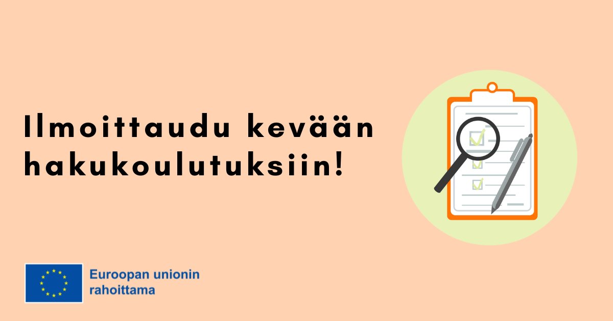 Kevään #AMIF #ISF ja #BMVI- haut käynnistyvät 3.3. 🇪🇺

Seuraavat  hakukoulutukset: 
🔹Opastus EUSA2-järjestelmän käyttöön 3.3.
🔹Laadukas hankehakemus 4.3.

Lue lisää koulutuksista ja ilmoittaudu: bit.ly/3xPn7XI