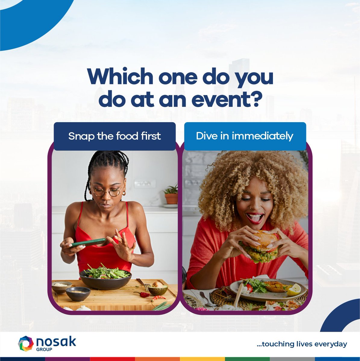 nosakgroup's tweet image. Thank God it&apos;s Friday 😊 
Do you snap the meal first or dive right in? Tell us in the comments! 

#NosakGroup #tgif #EventVibes #owambelovers