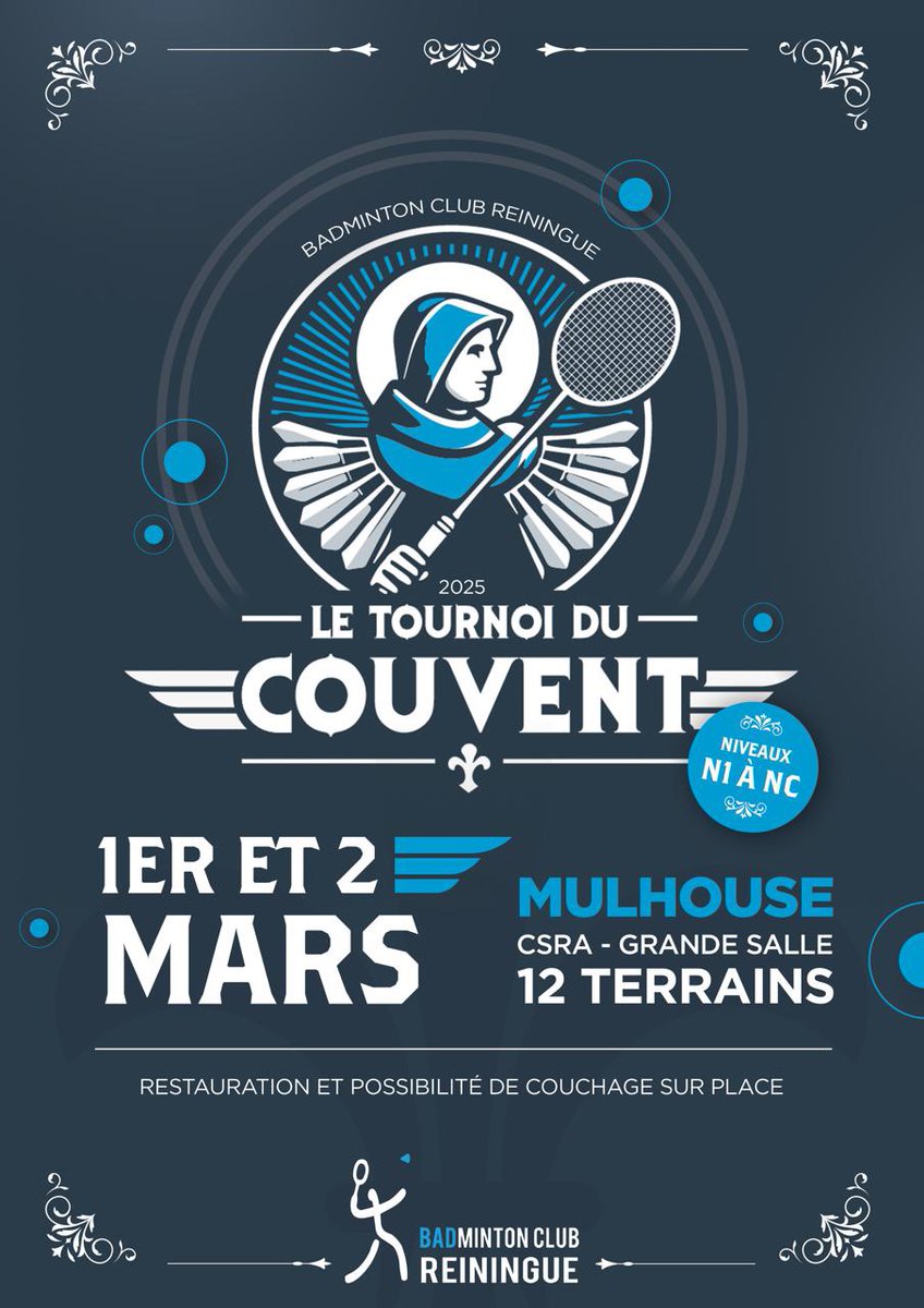 1⃣er Tournoi du Couvent #badminton 🙌

#ADNSport <a href="/MulhouseAgglo/">Mulhouse Alsace Agglomération - m2A</a> <a href="/toutelalsace/">Toute l'Alsace</a> <a href="/FFBaD/">FFBaD</a>