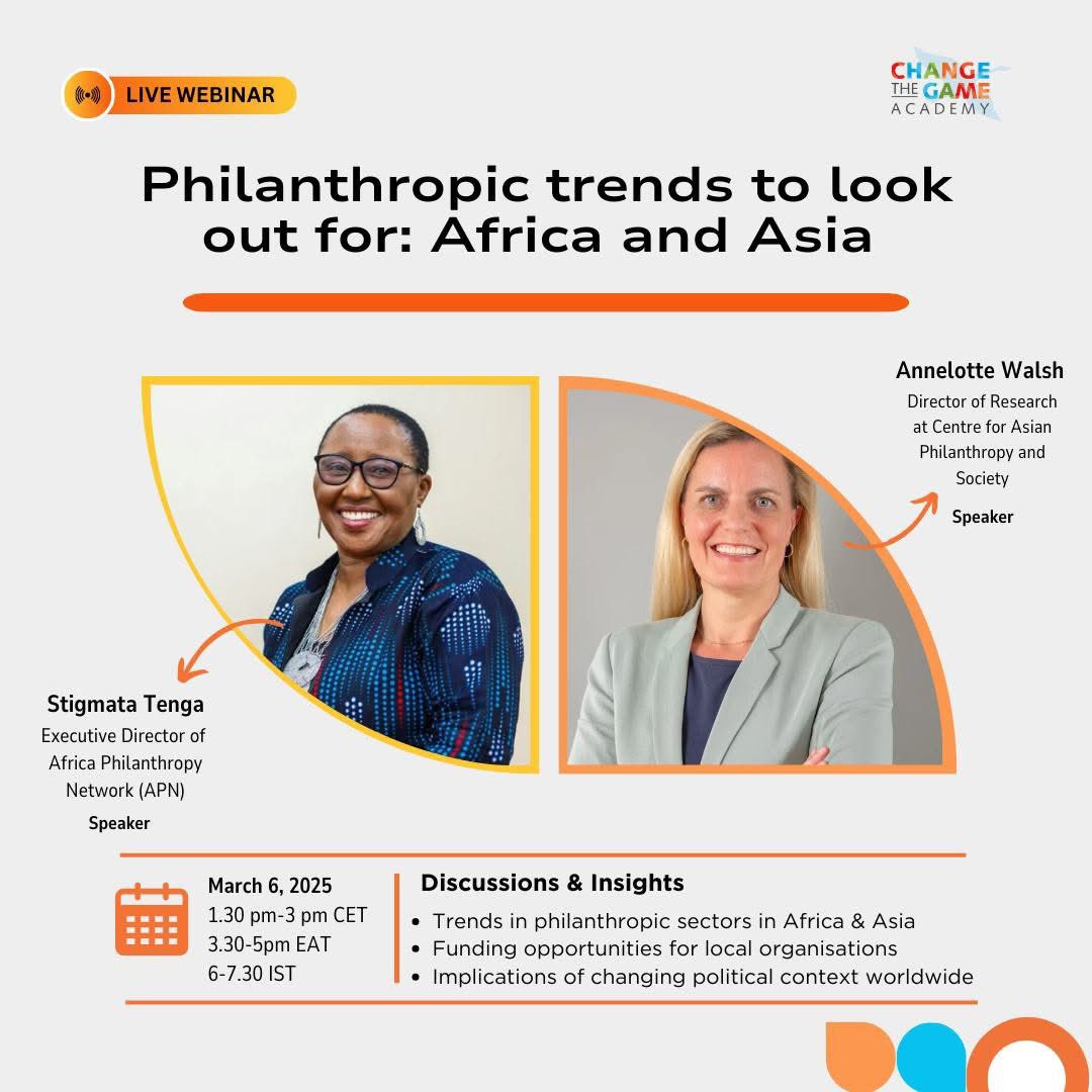 🌍✨ Have you registered yet? 

Join us on March 6, 2025, for an enlightening webinar that dives into the evolving philanthropic landscapes of Africa and Asia! 

🔗 Register now: wildeganzen.zoom.us/meeting/regist…