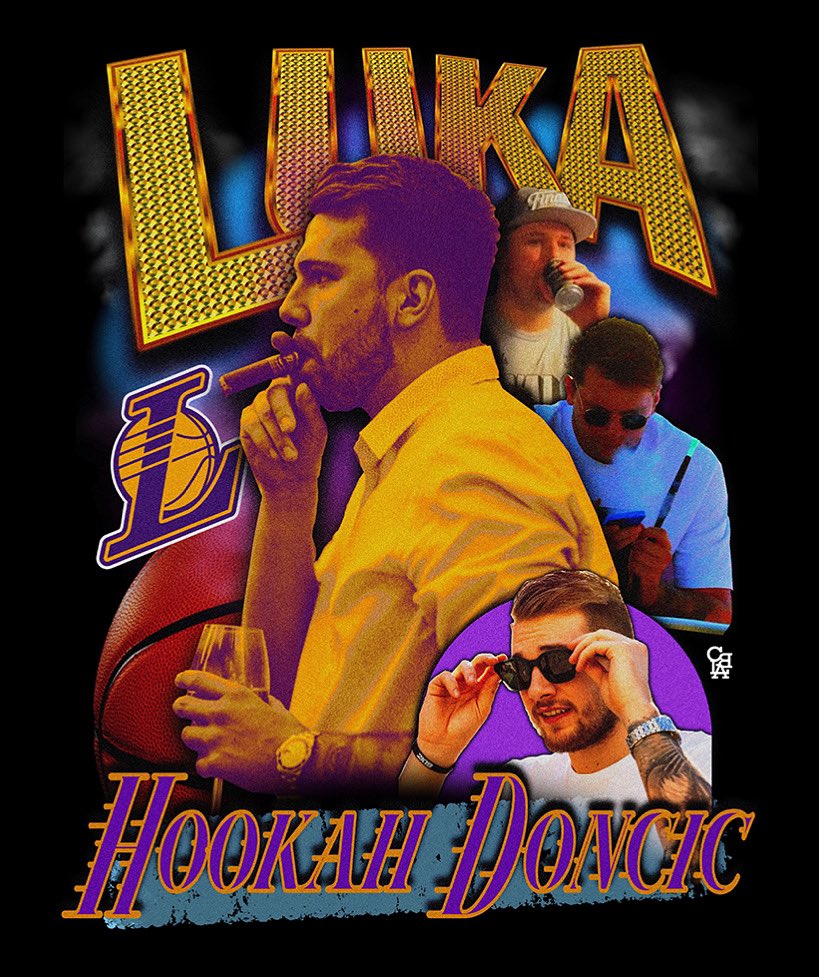 CantBeatAudel's tweet photo. Hookah Doncic Tee’s drop Friday @ 10am. 

🔗: https://t.co/rXoGag9l0M | #Lakeshow https://t.co/wQvlcmGyqs