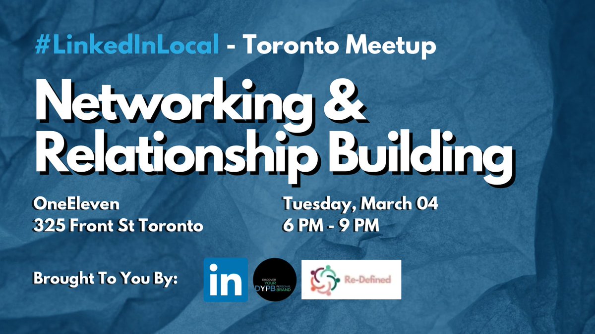 raehanbobby's tweet image. Ready to master the art of relationship building on LinkedIn?


Join the Toronto Meetup at OneEleven, 325 Front St., Mar 4, 6PM -9PM

Best of all, it’s FREE! Don’t miss this opportunity!

LINK: lu.ma/ufb7fhen?local…

#LinkedInNetworking #GrowYourConnections #TorontoMeetup