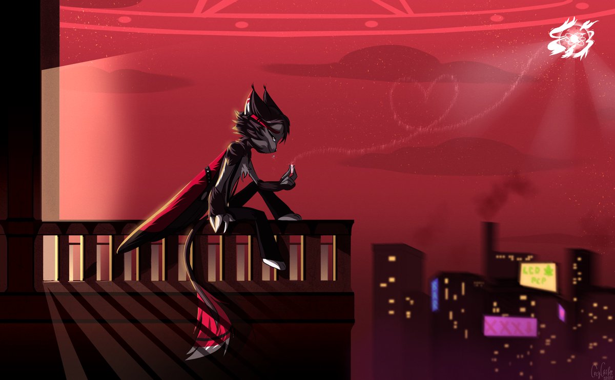 Fan-art inspired by first chapter of "Always Be My Loser" by <a href="/poziepie/">Shigariope</a>. Such a good fic! Sad Husk make me sad! 😭💔 Had fun working on this piece. #husk #sadhusk #huskerdust #hazbinhotel #fanart #fanfic