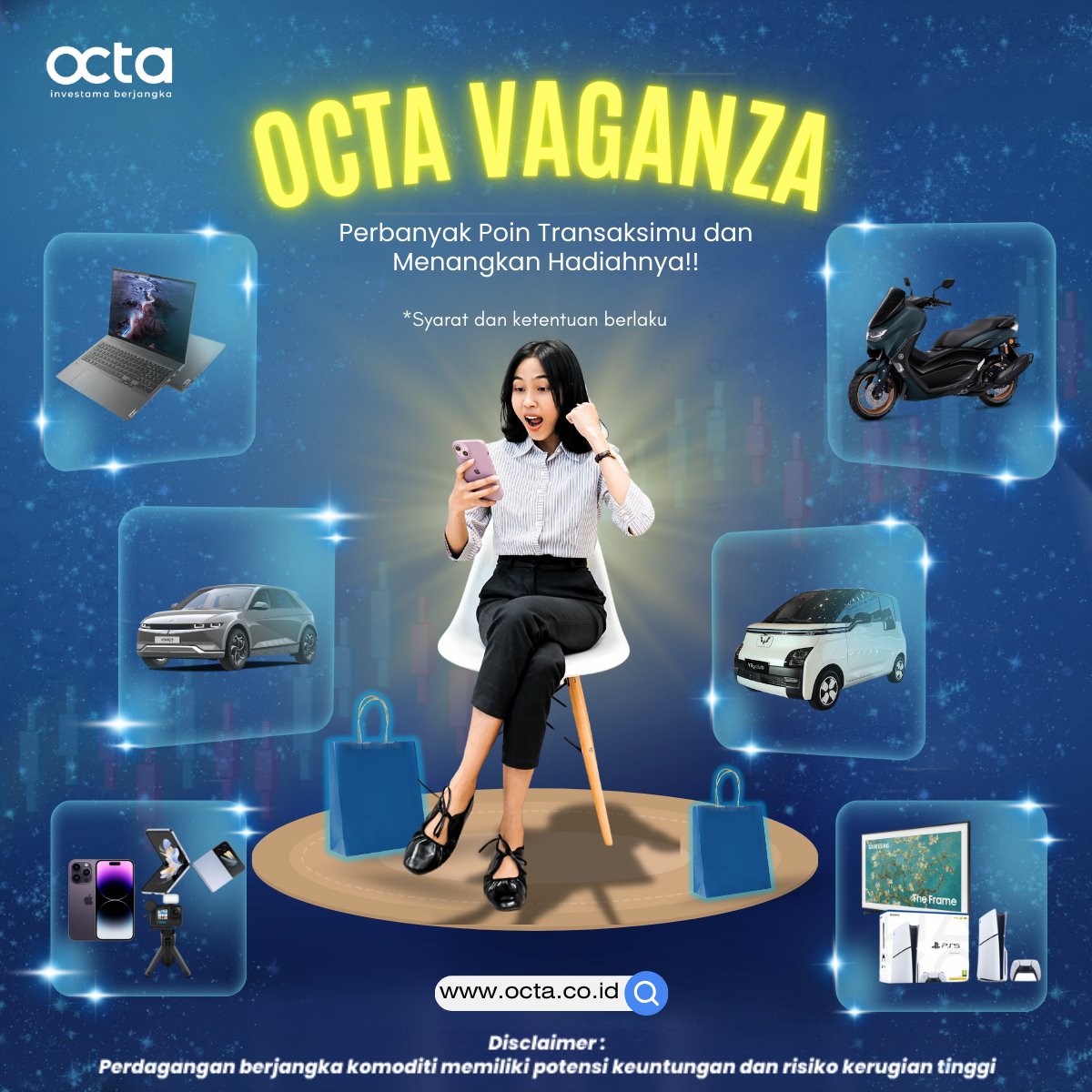 OIBofficial's tweet image. Perbanyak transaksi, kumpulkan poin, dan menangkan hadiah impianmu! 🚀🎁
Dari gadget keren hingga mobil mewah, semua bisa kamu dapatkan!
🔥 Siap raih kesempatan emas? Langsung trading sekarang di octa.co.id!
#tradingforex #trading #EURUSD #FinancialFreedom #XAUUSD