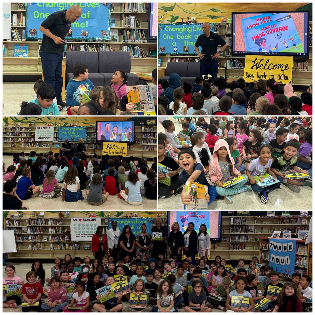 HCPSLopezElem's tweet photo. We are so grateful for Tony Dungy and the @DungyFamilyFndn for sharing their love of reading with our little leopards! Thank you for your generous gift of time and books 📚♥️. We appreciate you!@TonyDungy @LaurenDungy #YES2HCPS @HillsboroughSch @ZemHarris https://t.co/YDkDE68UUj