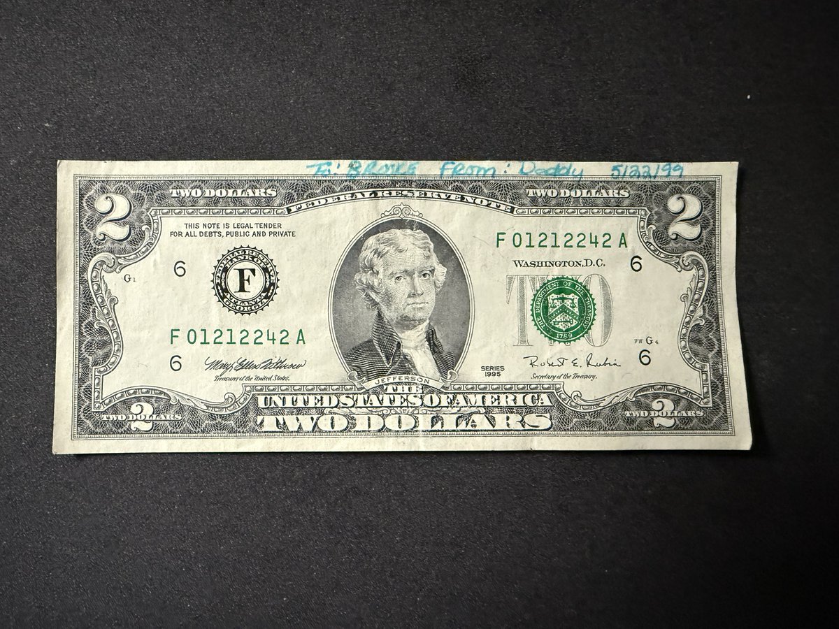 Apparently, "Brooke" did not think enough of Dad's gift to keep it. Just found this in a withdrawal, albeit nearly 26 years later.