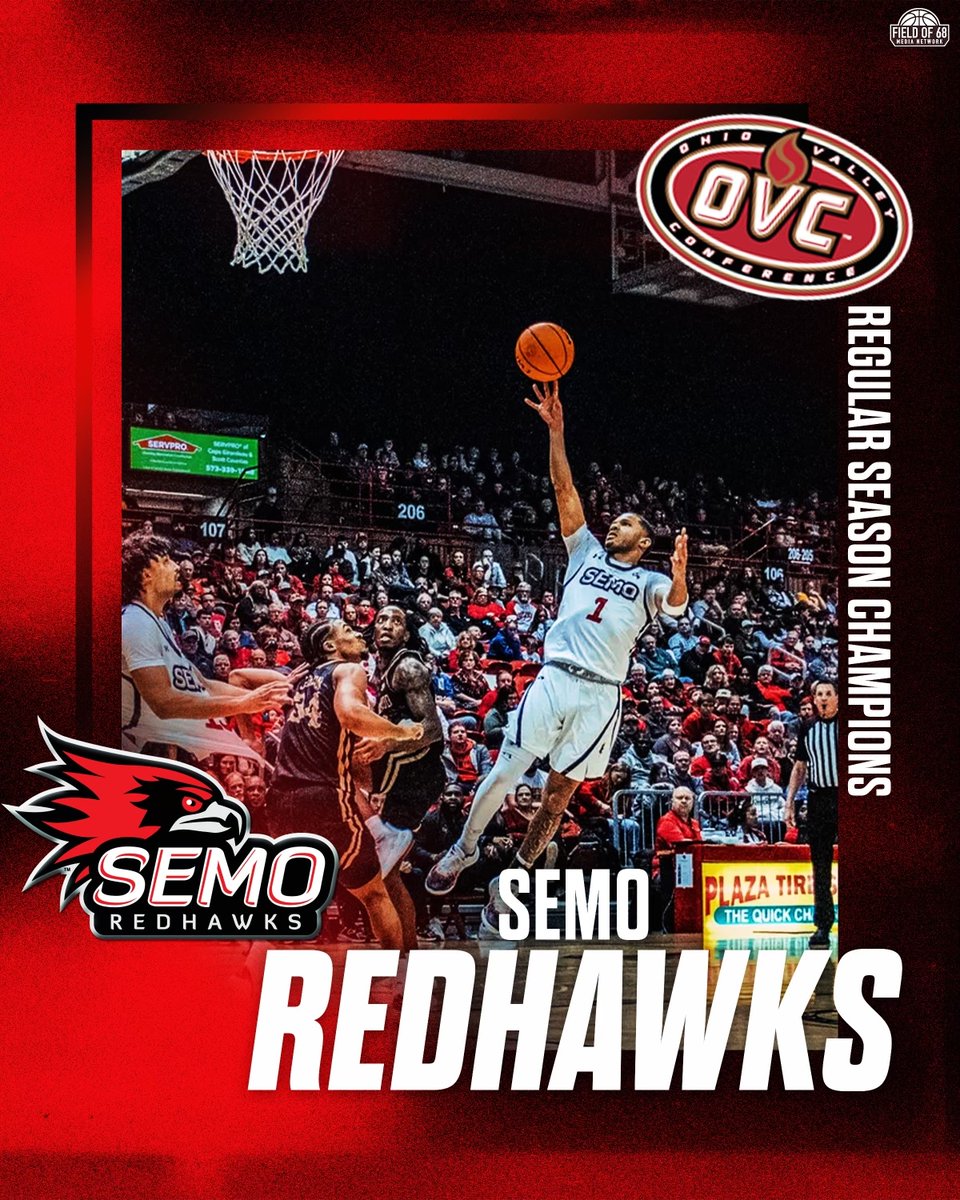 The Field of 68 (@thefieldof68) on Twitter photo SOUTHEAST MISSOURI STATE WINS THE <a href="/OVCSports/">Ohio Valley Conference</a> REGULAR SEASON TITLE! ๐๐
<a href="/SEMOMBB/">SEMO Menโs Basketball</a>'s second OVC championship in school history! ๐ฅ SOUTHEAST MISSOURI STATE WINS THE <a href="/OVCSports/">Ohio Valley Conference</a> REGULAR SEASON TITLE! ๐๐
<a href="/SEMOMBB/">SEMO Menโs Basketball</a>'s second OVC championship in school history! ๐ฅ