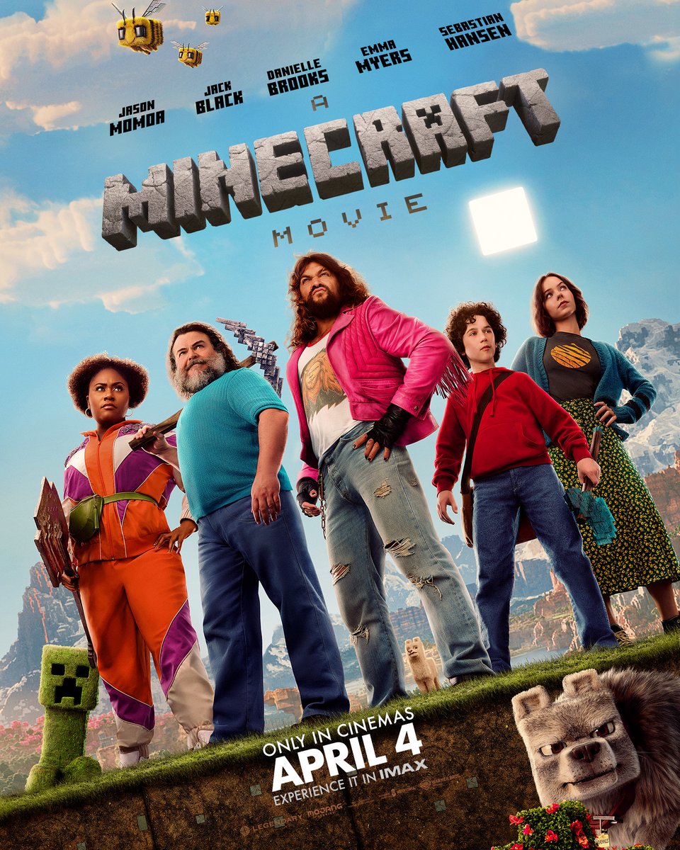 WarnerBrosIndia's tweet photo. A new kind of block-buster. #MinecraftMovie - only in cinemas April 4. In English and Hindi. Also in IMAX. https://t.co/8i3sp0GEI1