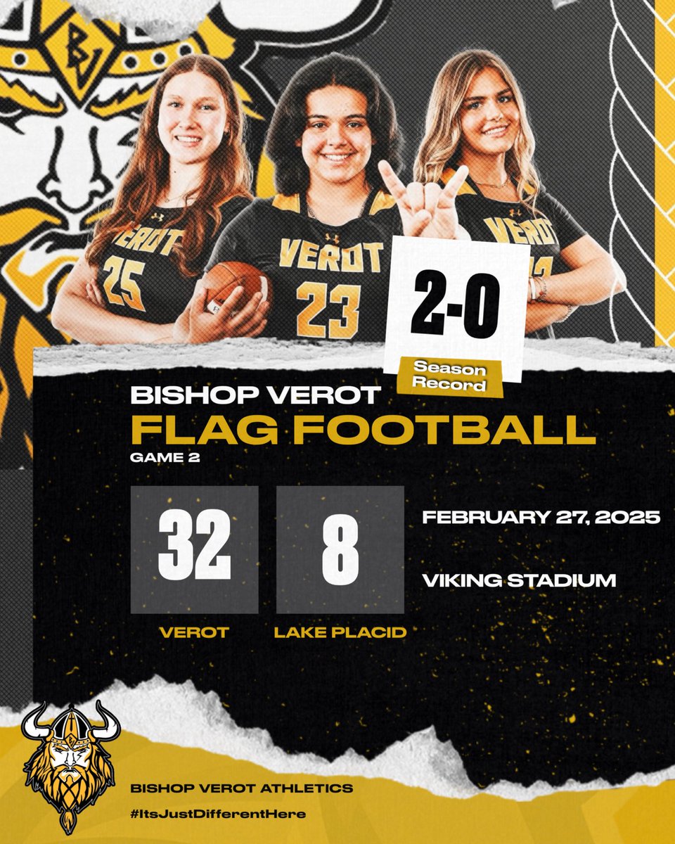 VerotAthletics.org (@verotathletics) on Twitter photo In their first ever home game, the Lady Vikings Flag Football team gets a win over visiting Lake Placid to improve to 2-0 on the season!
#ItsJustDifferentHere #SunriseDrive #NonExcidet
<a href="/BishopVerotFB/">Bishop Verot Football</a> In their first ever home game, the Lady Vikings Flag Football team gets a win over visiting Lake Placid to improve to 2-0 on the season!
#ItsJustDifferentHere #SunriseDrive #NonExcidet
<a href="/BishopVerotFB/">Bishop Verot Football</a>