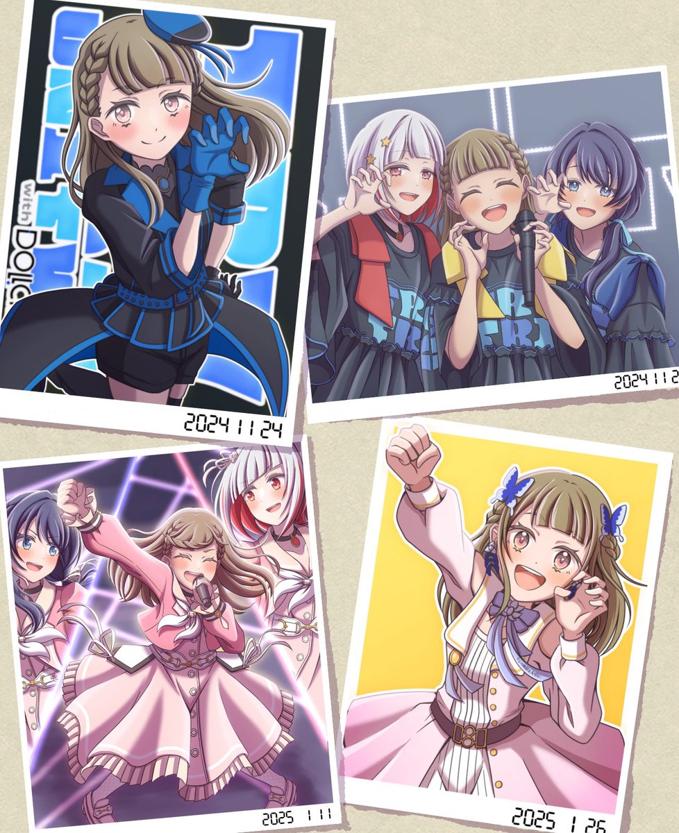 アルバム写真その2!個人的に今年度初めて描いたイラストと最後に描いたイラストがどっちもドリビリだけど、表情がすごい変わってるのがお気に入りです! 
