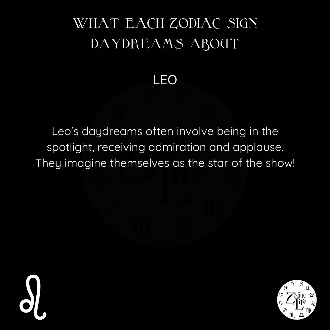 Daydreaming is a delightful escape that allows our minds to wander and explore the possibilities of life. Each zodiac sign has its own unique fantasies and dreams that capture their imagination. What's your sign, and what do you find yourself daydreaming about? #ZodiacLife #Daydr