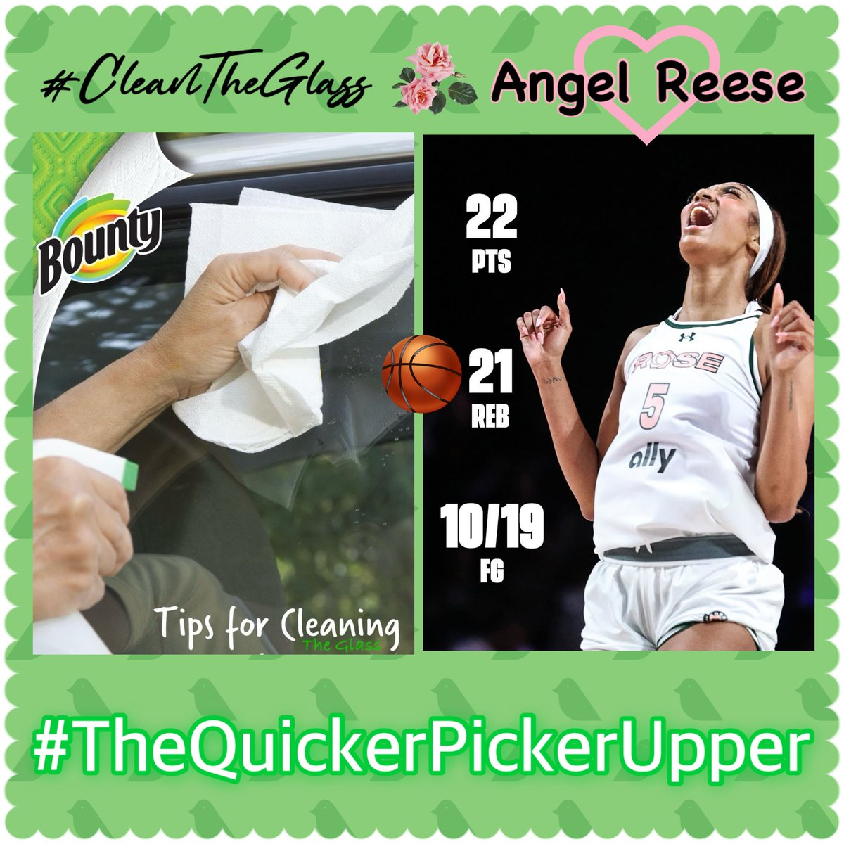 Coach_Seymore's tweet photo. @RoseBCUpdates Rebounds don’t stand a chance when Angel Reese is on the court—just like spills don’t stand a chance against @Bounty. The TRUE ‘Quicker Picker Upper’ lives in the paint! #CleanTheGlass @RoseBCUpdates #BountyAndBarbie @PandgP @Reese10Angel @espnW @overtimewbb @BleacherReport https://t.co/oYmdHiRKiz