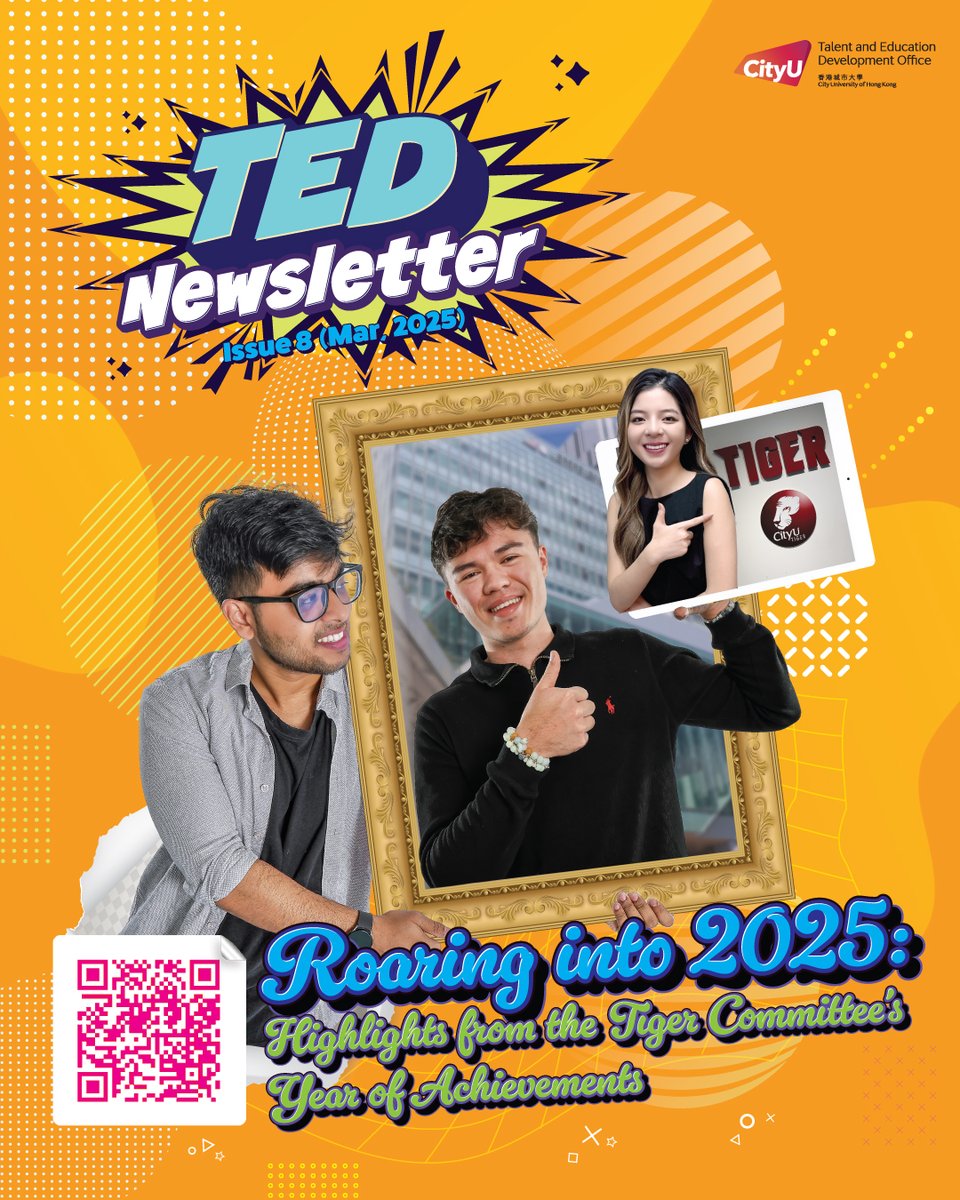 CityuTiger's tweet photo. Our March TED newsletter is out now! 🌟Discover the latest from the CityUHK Tiger Committee, vibrant student and staff activities, AI updates, and exclusive interviews with CityUHK and University of Sydney faculty.💡

🔗: https://t.co/4rBueRF5P0 https://t.co/i1vVGKav7y