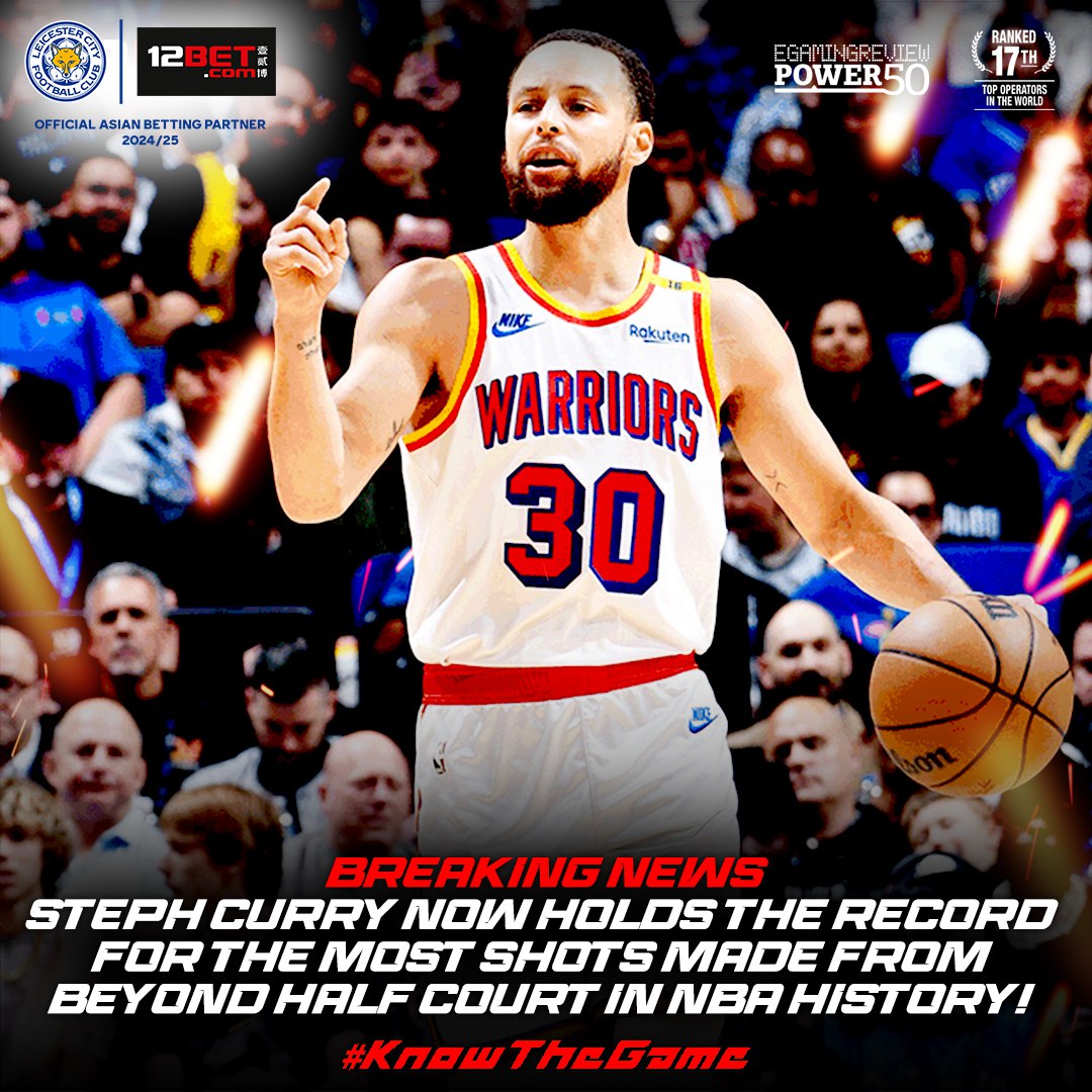 12BETOfficial's tweet photo. π― History Maker! π―
Steph Curry now holds the record for the most shots made from beyond half court in NBA history! ππ₯
The 3-Point King keeps redefining the game! ππ₯
π₯ Is he the greatest shooter of all time?
#StephCurry #3PointKing #NBA #GoldenStateWarriors #12Bet https://t.co/giV7okWX81