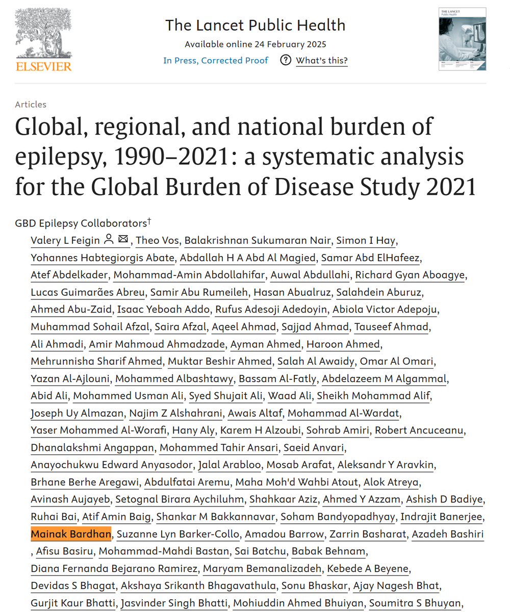 🧠Our study out in <a href="/TheLancetPH/">The Lancet Public Health</a> reports there are 24 million people suffering from idiopathic epilepsy &amp; 28 million from secondary #epilepsy 
➡️thelancet.com/journals/lanpu…
<a href="/epilepsysociety/">Epilepsy Society</a> <a href="/EpilepsyInst/">Epilepsy Research Institute</a> <a href="/AANmember/">American Academy of Neurology</a> <a href="/epilepsyaction/">Epilepsy Action</a> <a href="/EANeurology/">European Academy of Neurology</a> <a href="/TheNewANA1/">American Neurological Association</a> <a href="/neurology_live/">NeurologyLive®</a> #neurotwitter