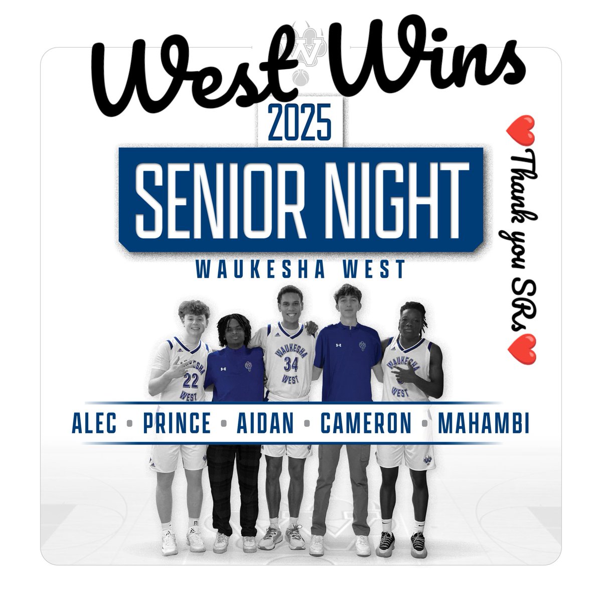 WEST WINS! West 77. Muskego 67. Thank you seniors for your dedication, passion, energy, and commitment. A great way to end your regular season! Always family!