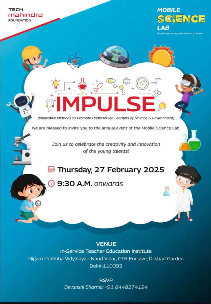 CSIR_NIScPR's tweet photo. .@DrManishMohanG1, Sr. Scientist @CSIR_NIScPR joined #IMPULSE annual program of #MobileScienceLab on 27 Feb and evaluated science models.This is a unique initiative (started in 2018) to motivate students of #MCD Delhi schools towards science & innovation.
--
@CSIR_IND @PIB_India https://t.co/j6PtsgLTxa