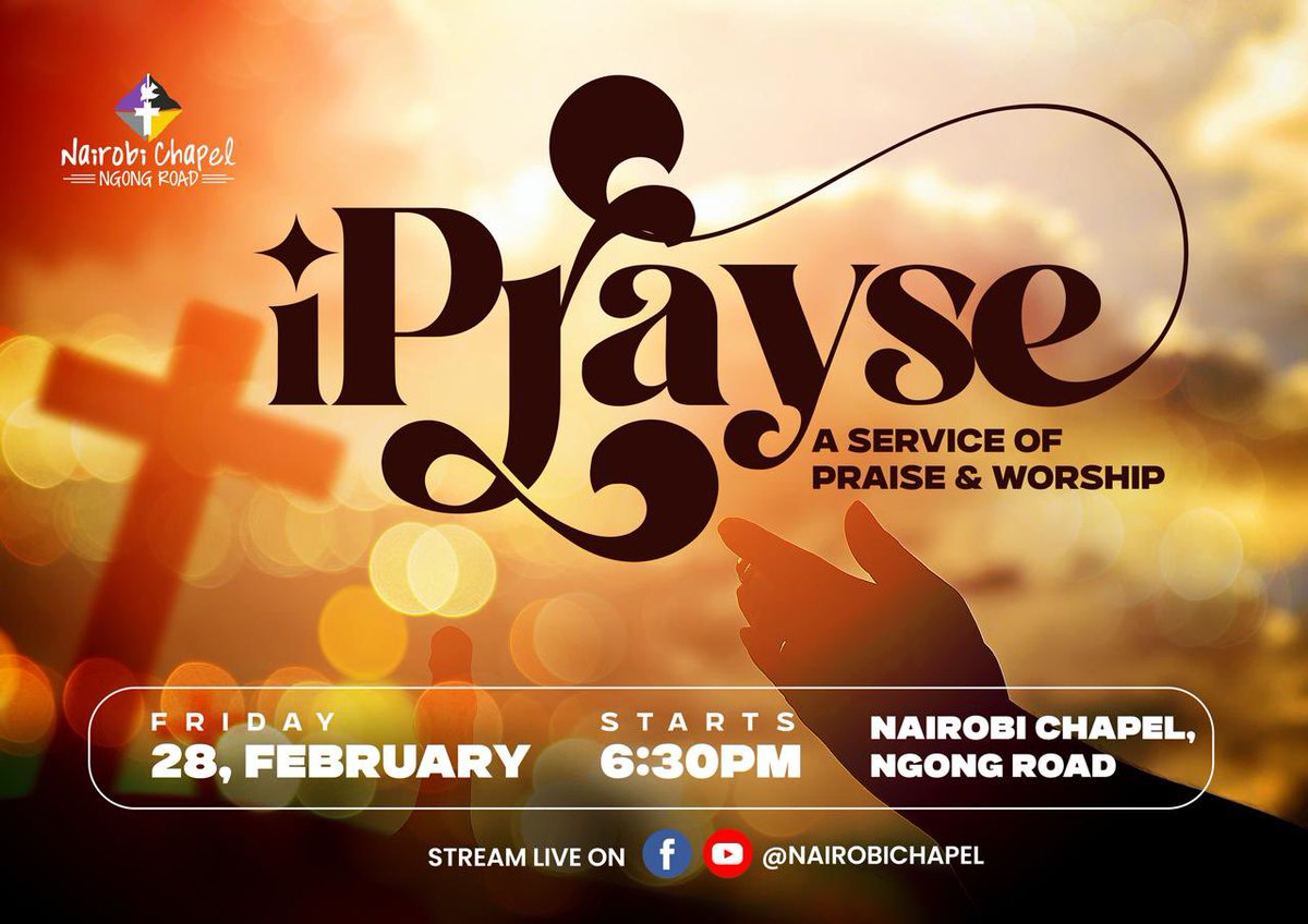 NairobiChapel's tweet photo. Tonight, we iPRAYse🙌🏽🙌🏽

You who serve God, praise God! 
Just to speak His name is praise! 
Just to remember God is a blessing— now and tomorrow &amp; always. 
From east to west, from dawn to dusk, keep lifting all your praises to God!

See you at 6:30PM🫵🏾

#iPRAYse #GoTell #ItsTIME https://t.co/exQG4OZYCS