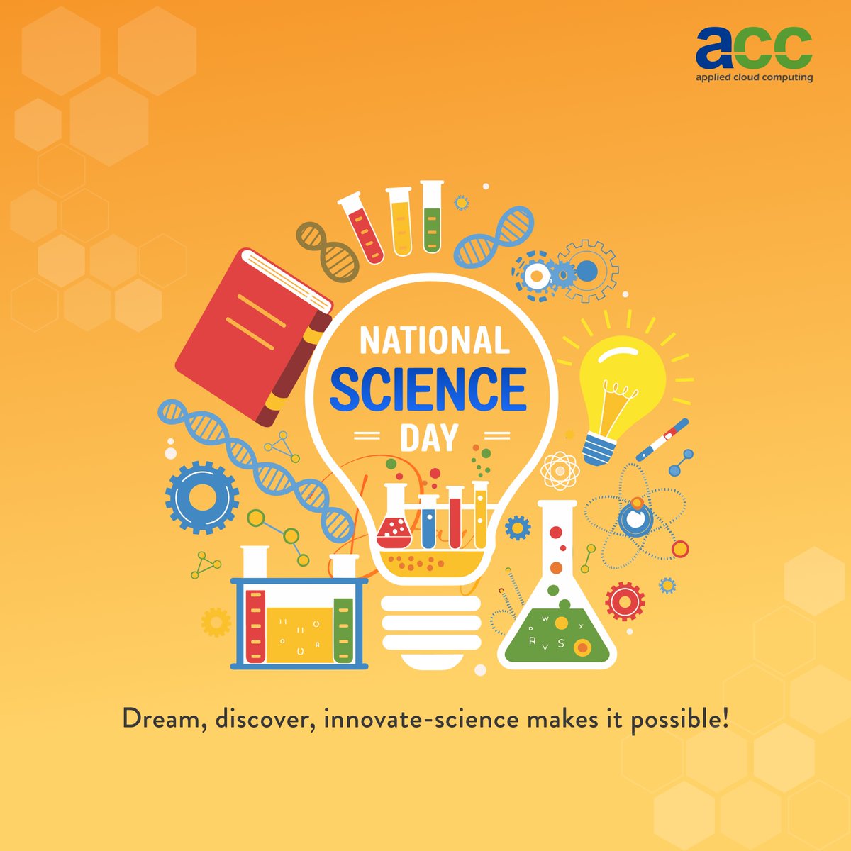 applied_cloud's tweet image. Celebrating innovation, curiosity, and the pursuit of knowledge! Happy National Science Day! Let's honor brilliant minds shaping the future with groundbreaking discoveries.
#NationalScienceDay #Innovation #FutureOfScience #acc #KnowledgeIsPower #appliedcloudcompuitng