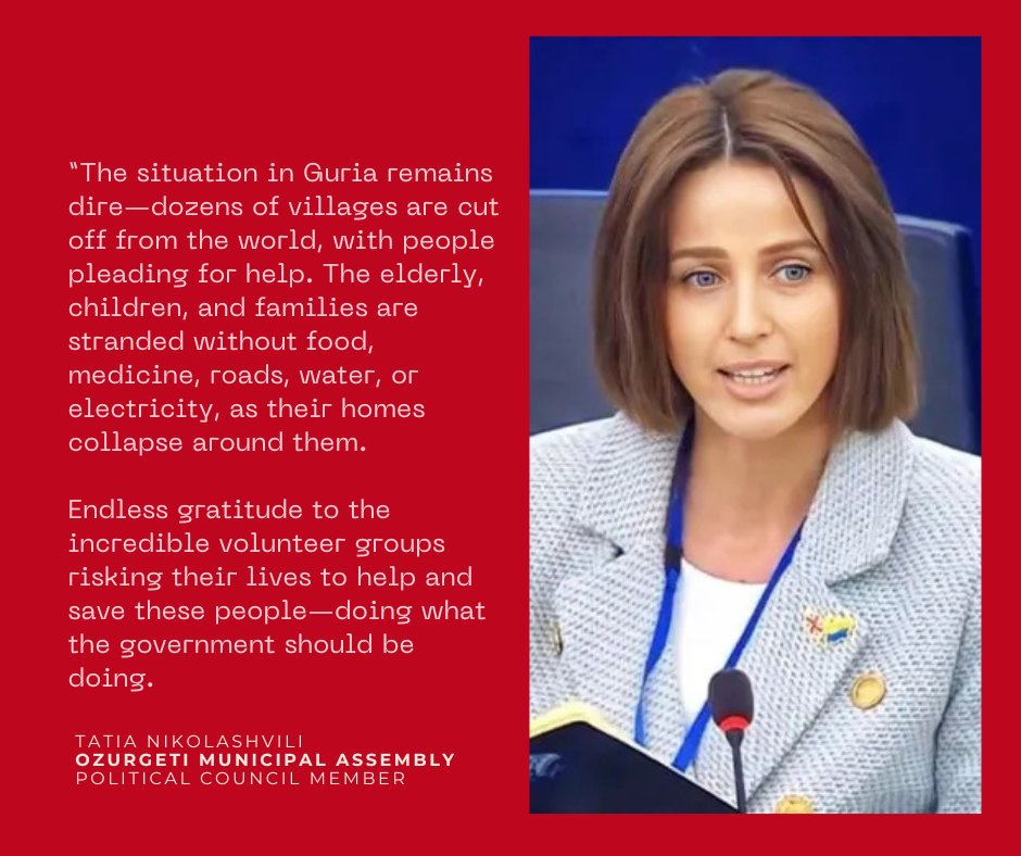 The situation in western Georgia is dire - a heavy snowstorm and no public emergency response.

Only activists saving people with their bare hands. Activists like <a href="/Nikolashvili_T/">Tatia</a>