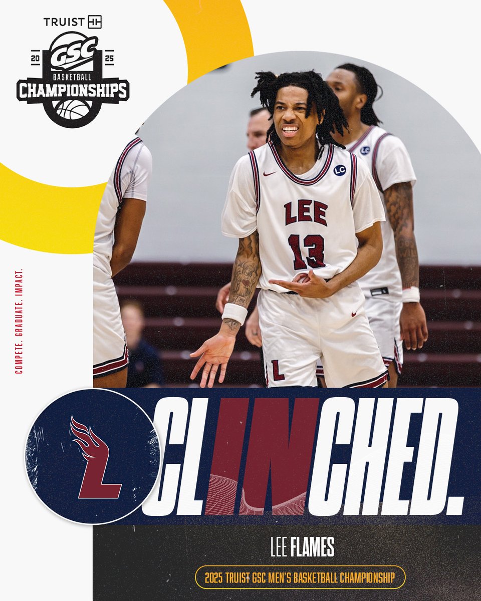 CLINCHED.

With its win over Christian Brothers, @leeumbb secured a spot in the 2025 <a href="/Truist/">Truist</a> GSC Men's Basketball Championship!