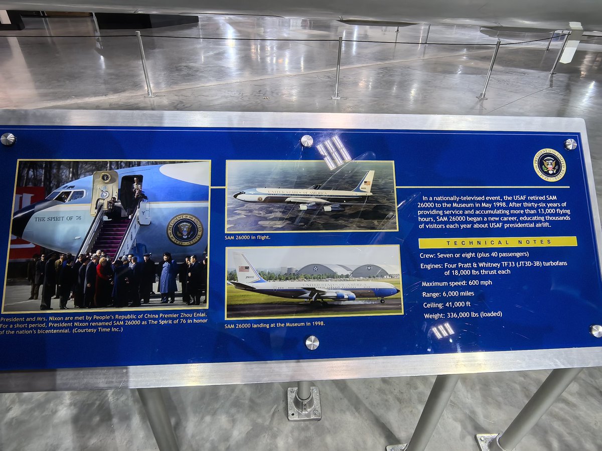 Glad to visit National Museum of the USAF! The Flying Tigers' story is well-known in China and deserves more recognition in the US. POTUS Nixon's ice-breaking China visit is honored with SAM 26000 – a reminder of the importance of breaking barriers, a spirit to carry on today.