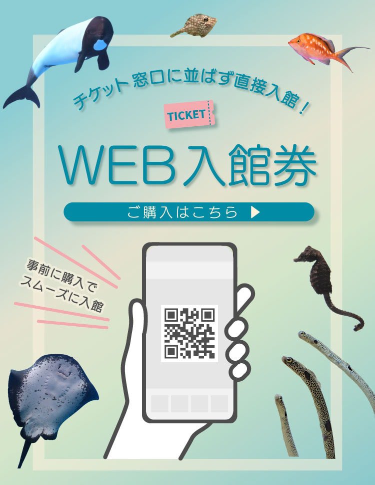 仙台うみの杜水族館】 チケット窓口に並ばず直接ご入館できるWEB入館券