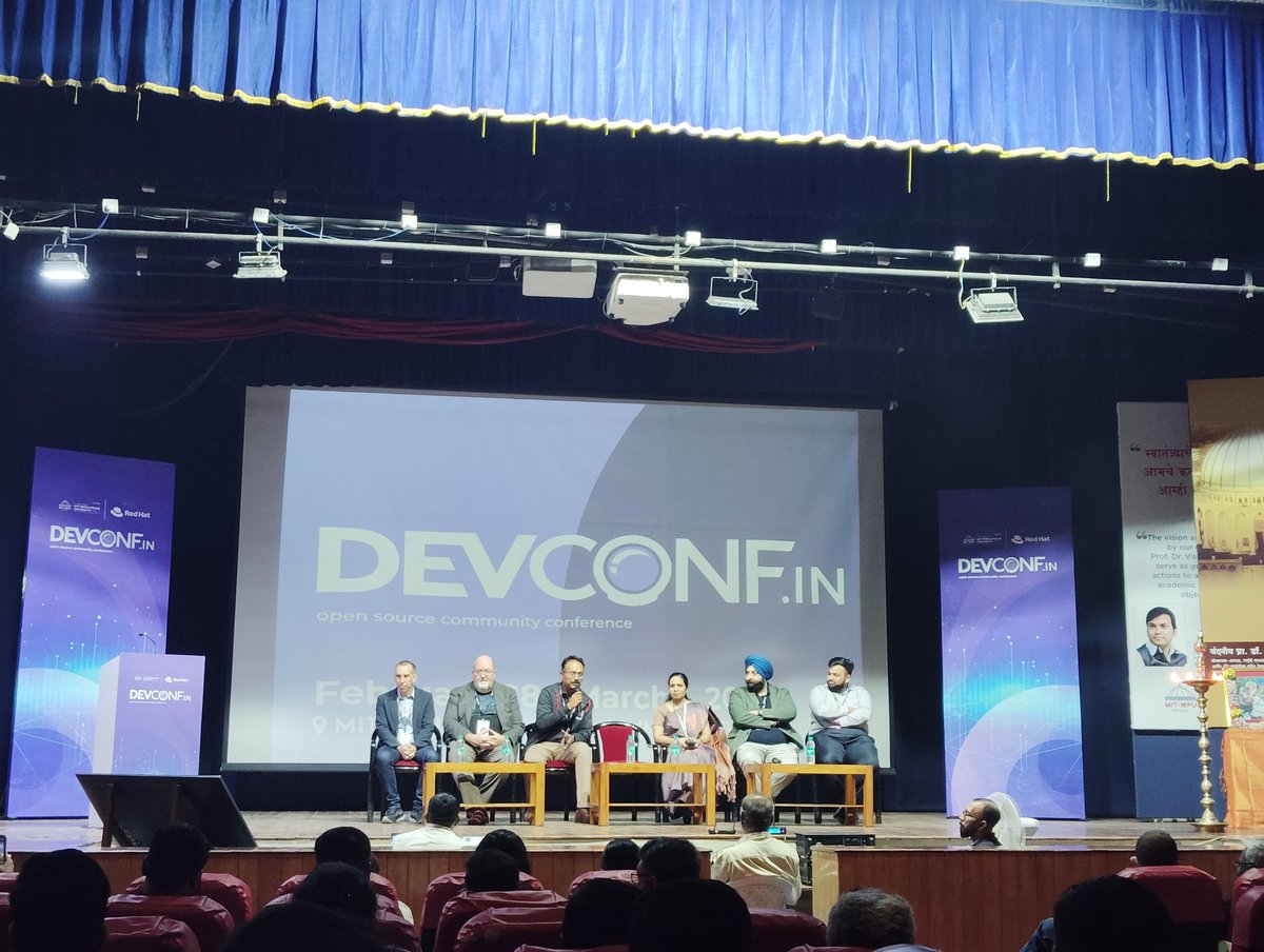 #devconfin day 1 started with panel discussion on Symposium on Academia, Industry &amp; Open Source: Shaping the Future of Technology