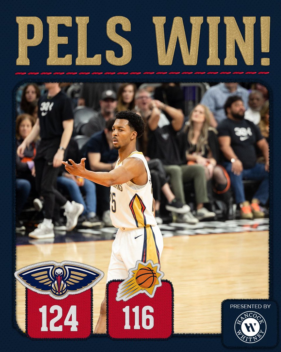 THAT'S THREE IN A ROW 🫡

#Pelicans | <a href="/HancockWhitney/">Hancock Whitney</a>