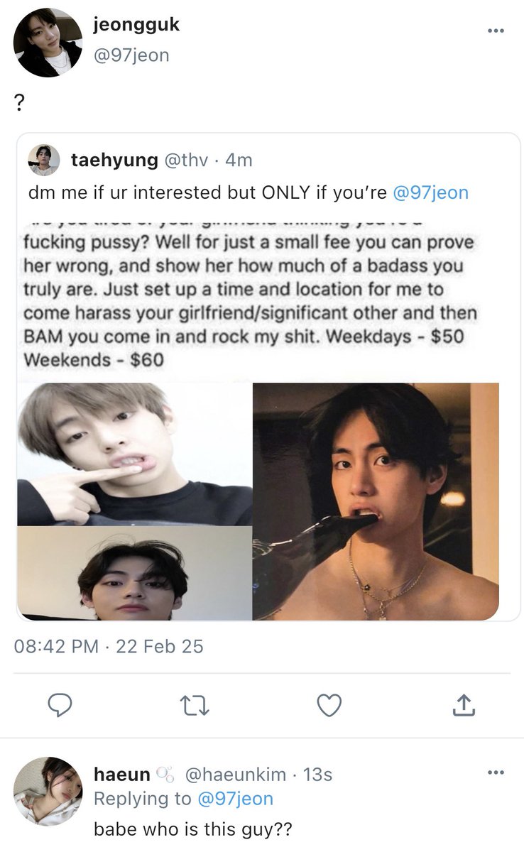 JEONBYULS's tweet photo. #taekookau 

in which taehyung’s unconventional method of getting jeongguk’s attention actually works https://t.co/yRWiJIgqLh