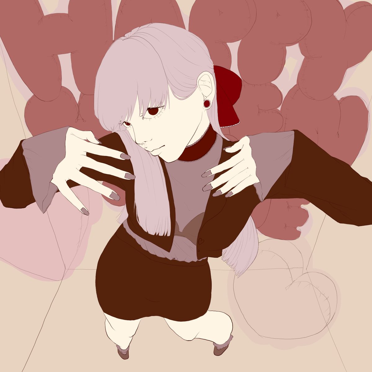 色塗り中🩷
#イラスト　#お絵描き　#女の子