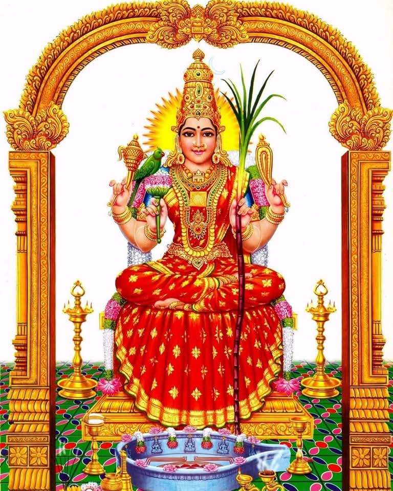 _saritathakur's tweet photo. आगमावयवशोभिनीमखिलवेदसारकृतशेखरीम् ।
मूलमन्त्रमुखमण्डलां मुदितनादबिन्दुनवयौवनां
मातृकां त्रिपुरसुन्दरीं मनसि भावयामि परदेवताम् ॥

अर्थात् - वह आगम के अंगों से सुशोभित है और सभी वेदों का सार है। मूल मन्त्र मुख मण्डल, यौवन की हर्षित ध्वनि बूँदें मैं अपने मन में भाग्य की देवी का ध्यान करती हूं, जो तीनों लोकों की माता है।