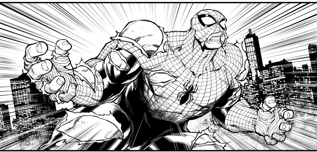 Sneak peek of my story drawn for nex week's WEB OF SPIDER VERSE: NEW BLOOD #1. It was so much fun to transform the amazing words of Greg Pak into images, and then seeing my art colored by Yen Nitro... wow!.

Next week out in stores!.