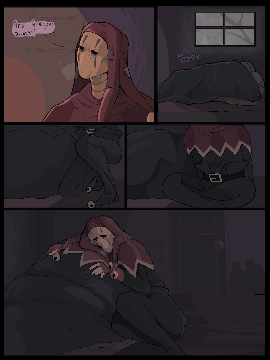 nopIaceofhonor's tweet photo. #DarkestDungeon 
Hello twitter crowd, i am finally ready to come out of my hole, here's a lil page of an AU where the cult wins, everything is starting to freeze over, and Sarmenti has to take care of Baldwin, https://t.co/Cz5TMb3ItW