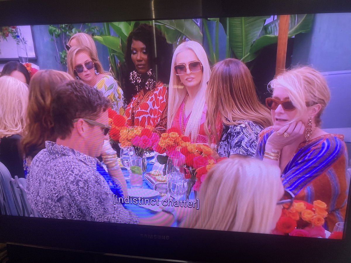 sburnlist's tweet photo. I’m just going to say it. 
This place needs some LVP or something! 
- and don’t get me started on her awkward seating choices… 
Who was the guy on Jen Tilly’s right hand? Why speckle her friends in around the ladies who have tea to dish?!? 
This whole scene was a NOPE. 
#RHOBH https://t.co/qt5JsT6xqc