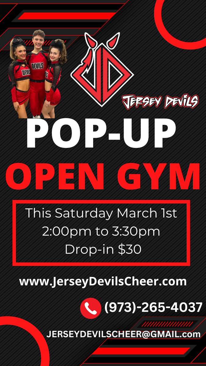 DevilsCheerNJ's tweet image. POP- UP OPEN GYM 😈