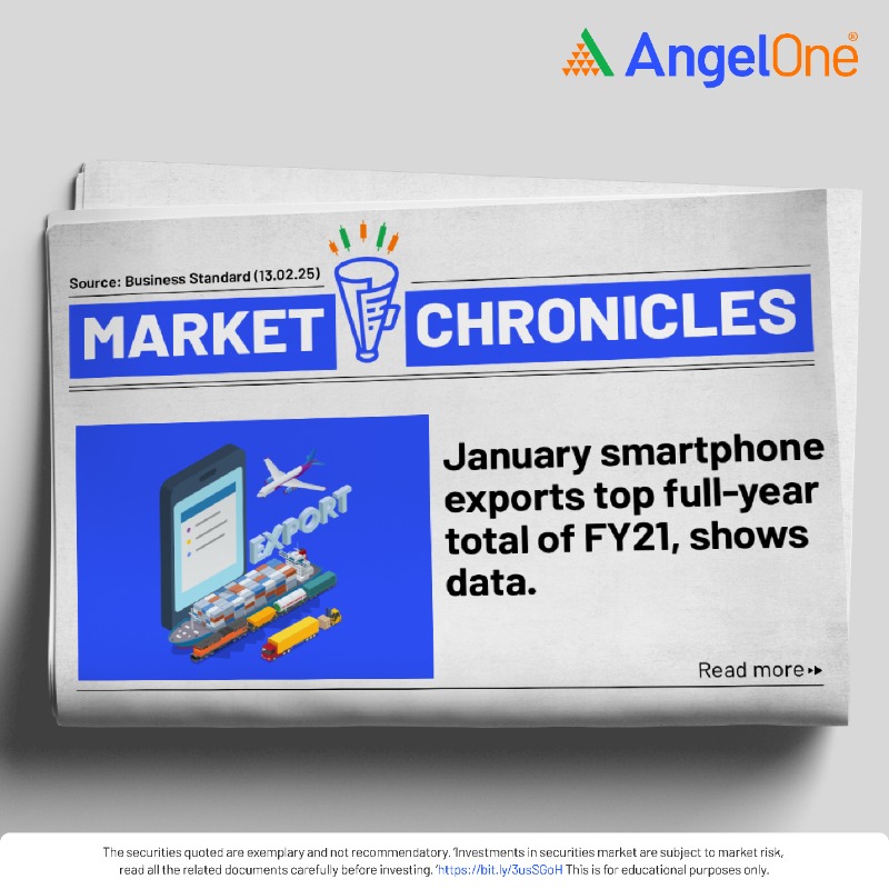 AngelOne's tweet photo. Apple powers India's smartphone export boom! Nearly 70% of January's exports came from iPhones.
#Apple #MadeInIndia #MarketChronicles #AngelOne