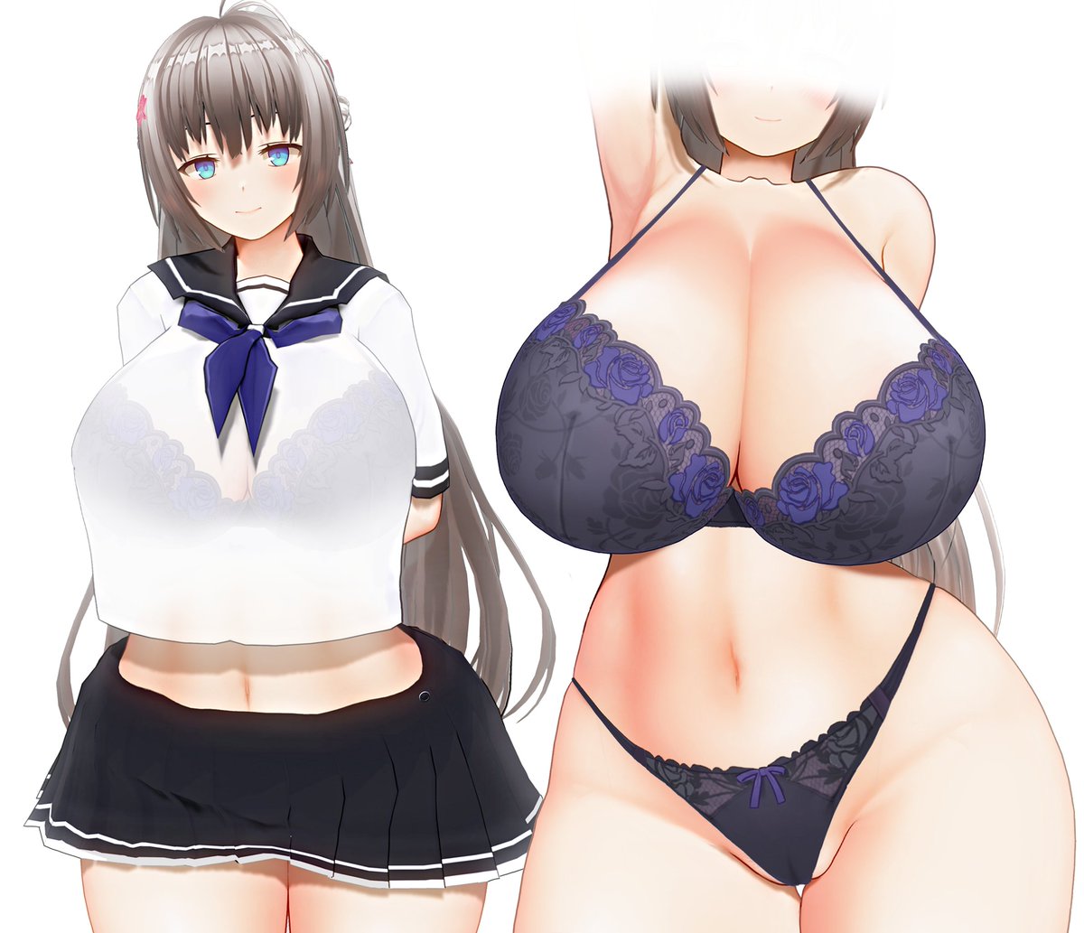 #お前が描いた創作女子を見せろ 
🫐🌹🖤 