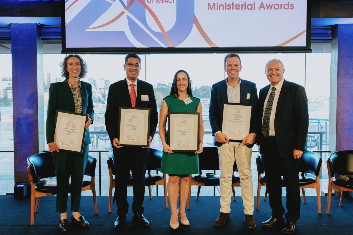 NSW CVRN (@nswcvrn) on Twitter photo Thanks to everyone who attended the <a href="/NSWCVRN/">NSW CVRN</a> Showcase and Ministerial Awards last night! Congratulations to the 2024 Ministerial Award Recipients Prof Sally Dunwoodie AO, <a href="/DrSarahjZaman/">A/Prof Sarah Zaman</a>, Dr Mark Dennis and <a href="/TejasDmukh/">Tejas Deshmukh</a>. Check out their award videos here: youtube.com/playlist?list=… Thanks to everyone who attended the <a href="/NSWCVRN/">NSW CVRN</a> Showcase and Ministerial Awards last night! Congratulations to the 2024 Ministerial Award Recipients Prof Sally Dunwoodie AO, <a href="/DrSarahjZaman/">A/Prof Sarah Zaman</a>, Dr Mark Dennis and <a href="/TejasDmukh/">Tejas Deshmukh</a>. Check out their award videos here: youtube.com/playlist?list=…