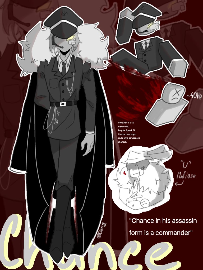 4Thanh88623's tweet photo. I draw what is related to Chance with the hunter style that I show you (My Au!)
It's great that someone in the group suggested Chance's hunter skill, I don't know his twitter account 😭 #Forsaken #forsakenroblox #au #myart #art #chanceforsaken #chane #reverse https://t.co/X81LgTF793