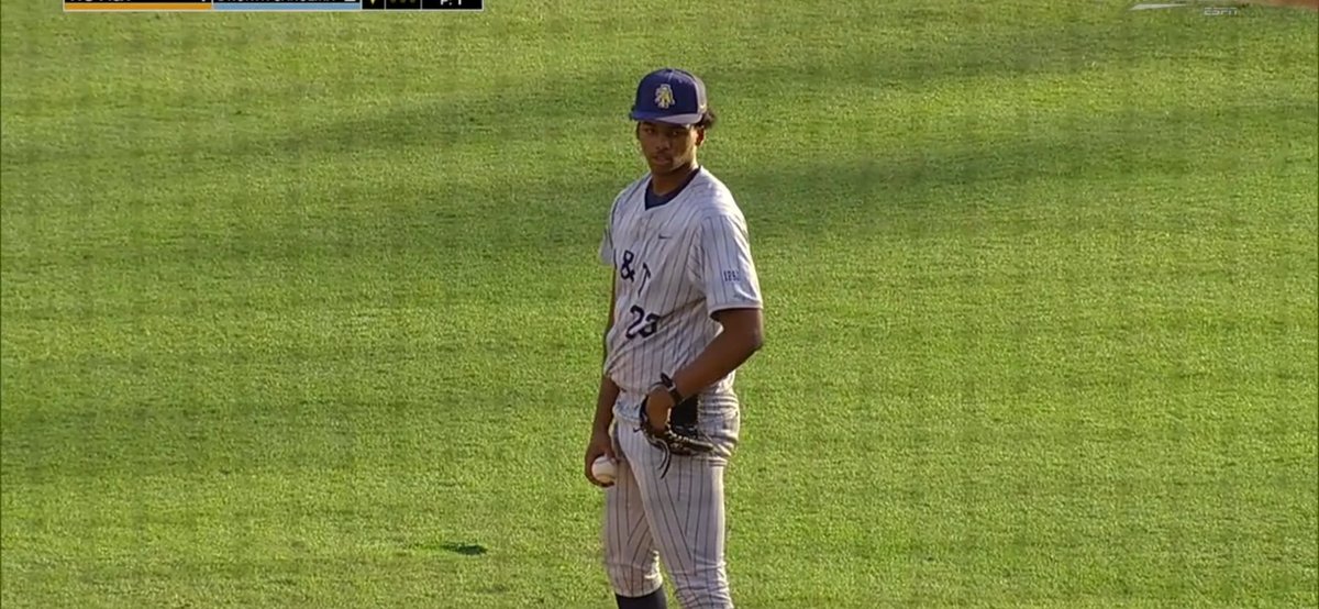 Exciting debut for future <a href="/wborogenerals/">Waynesboro Generals</a> 6’6 220 lbs RHP <a href="/JordanLBright23/">Jordan Bright</a> who had a shutout inning vs UNC in Chapel Hill for <a href="/NCATBASEBALL/">NCATBASEBALL</a>.  A big time arm coming to Waynesboro.
