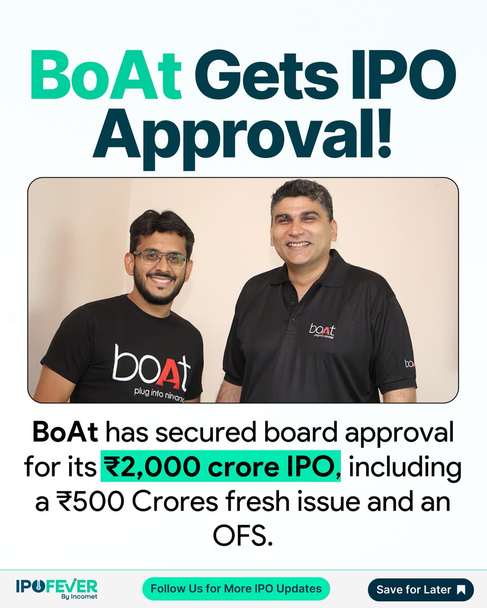 ipofever's tweet photo. 🚨#Boat gets IPO Approval! https://t.co/5fJigMSnaA