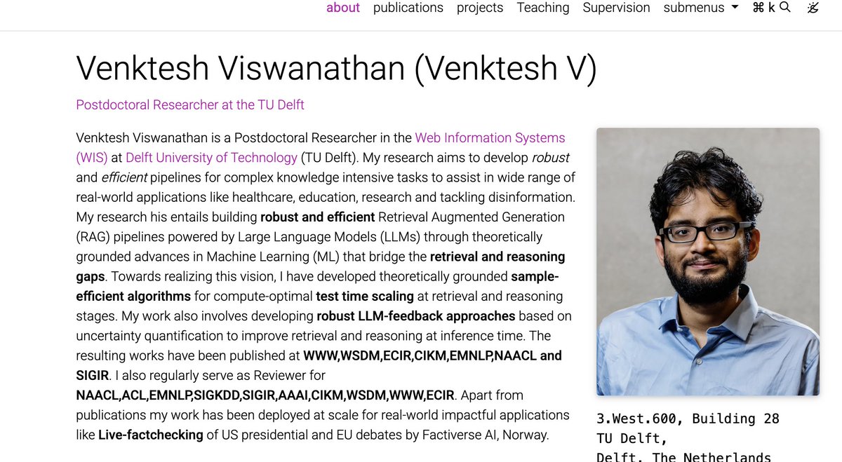 In follow-up to my post on being on academic job market, my research focuses on building robust retrieval and reasoning approaches for complex knowledge intensive tasks like complex QA and fact-checking.  A detailed thread on my research 🧵