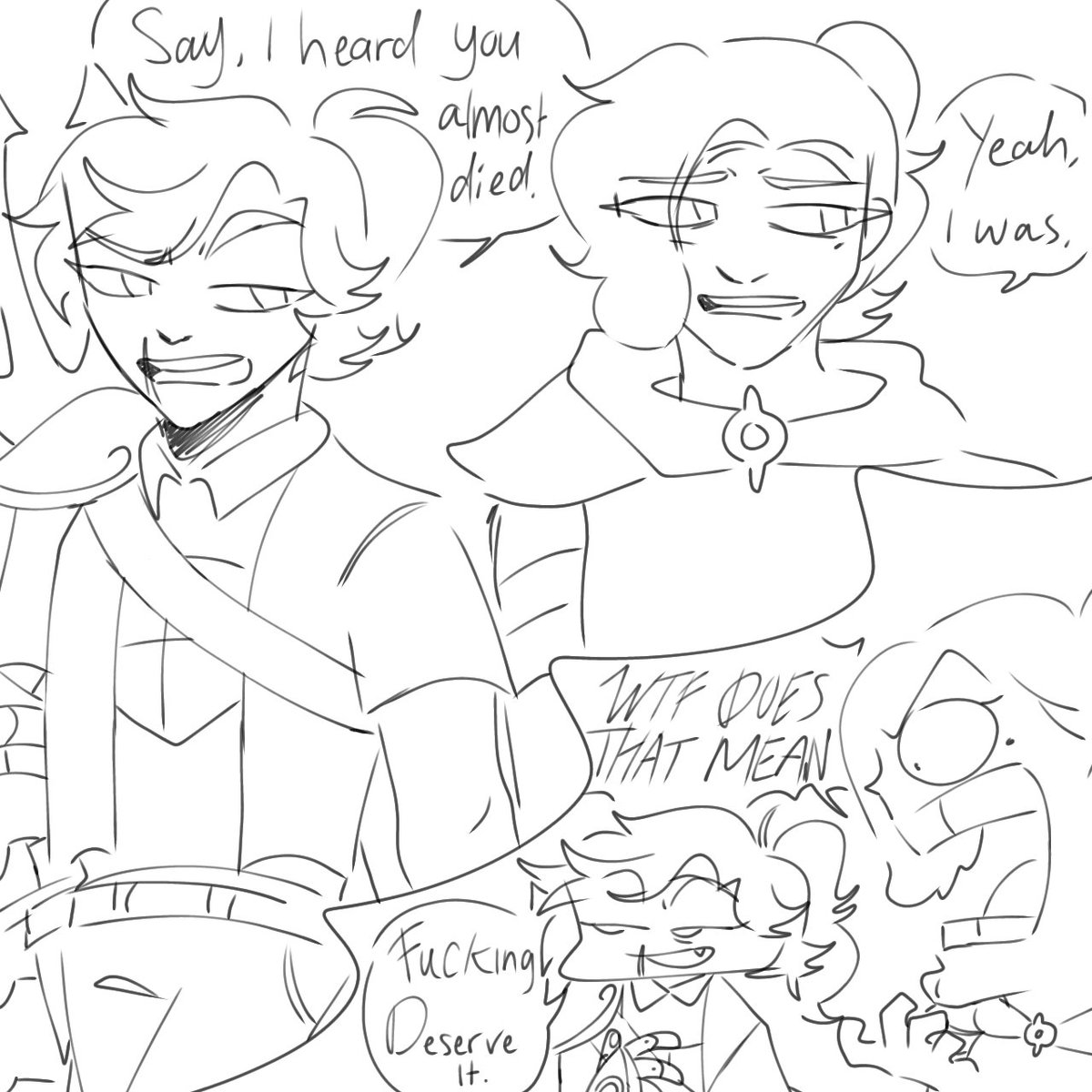 Sh4d0w_Ax3l's tweet image. Omg, i haven&apos;t upload this year and making me forget how to post. Btw, i&apos;m back with my Amphibia Phase and this is Violet Rosètta having a beef with Sasha. #Amphibia #amphibiaoc