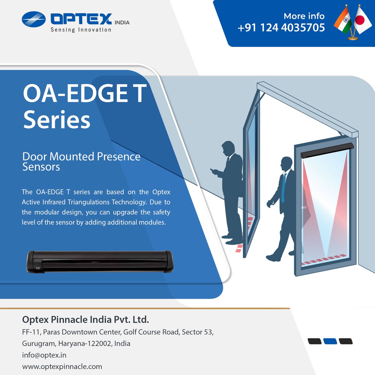 OPTEXEntranceIn's tweet photo. Upgrade your automatic doors with the OPTEX OA-Edge T – the ultimate safety sensor for seamless performance and reliability. ✅ Slim design, ✅ Easy installation, ✅ Enhanced safety. Elevate your entrance today! 🚪✨ #Optex #OAEdgeT #AutomaticDoorSafety

https://t.co/GZc4YmQM5O https://t.co/ykxySt9bZA