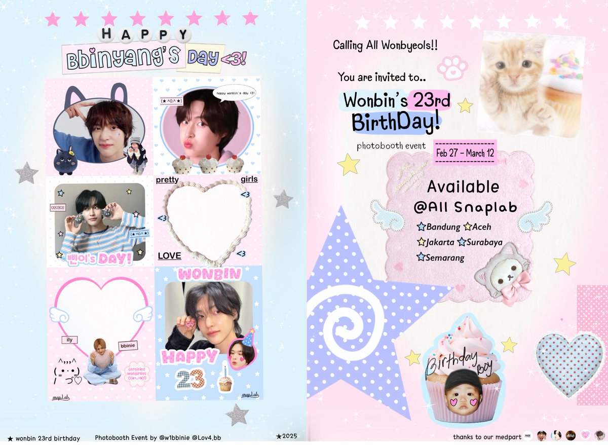 ๐ผ โผ (@w1bbinie) on Twitter photo (๐) Happy Bbinyangโs Day <3!! (โ
^0.^ โ
)
Wonbinโs 23rd Birthday Photobooth Event by <a href="/w1bbinie/">๊ฐแ โ
เป๊ฑ</a>
โโโ
โโ
โ โ
๐ 27feb - 12 march 2025
๐ snaplab
หโโง๊ฐแ โ เป๊ฑ
Capture your moments with our special frame and be a part of the celebration! #bbinyangday #wonbin #RIIZE #์๋น (๐) Happy Bbinyangโs Day <3!! (โ
^0.^ โ
)
Wonbinโs 23rd Birthday Photobooth Event by <a href="/w1bbinie/">๊ฐแ โ
เป๊ฑ</a>
โโโ
โโ
โ โ
๐ 27feb - 12 march 2025
๐ snaplab
หโโง๊ฐแ โ เป๊ฑ
Capture your moments with our special frame and be a part of the celebration! #bbinyangday #wonbin #RIIZE #์๋น