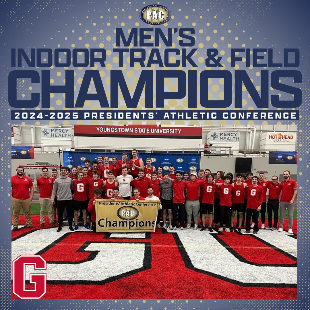 Presidents’ Athletic Conference (@pac_athletics) on Twitter photo For the second year in a row, the <a href="/GCC_Wolverines/">Grove City College Athletics</a> claimed the PAC Men's Indoor Track & Field Championship title. 🏆
#pactf #d3tf For the second year in a row, the <a href="/GCC_Wolverines/">Grove City College Athletics</a> claimed the PAC Men's Indoor Track & Field Championship title. 🏆
#pactf #d3tf